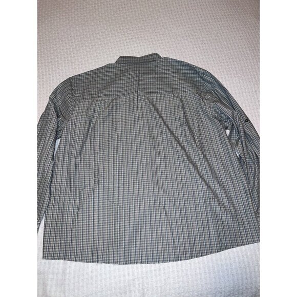 REI Mens Blue Gray Window Pane Print Long Sleeve Button Down Shirt Sz XXL UPF 50 - Picture 9 of 11